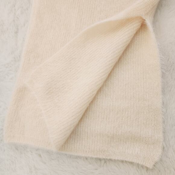 Callahan Revolve Genny Fuzzy Eyelash Knit Midi Skirt Cream White M Cozy - Picture 10 of 14